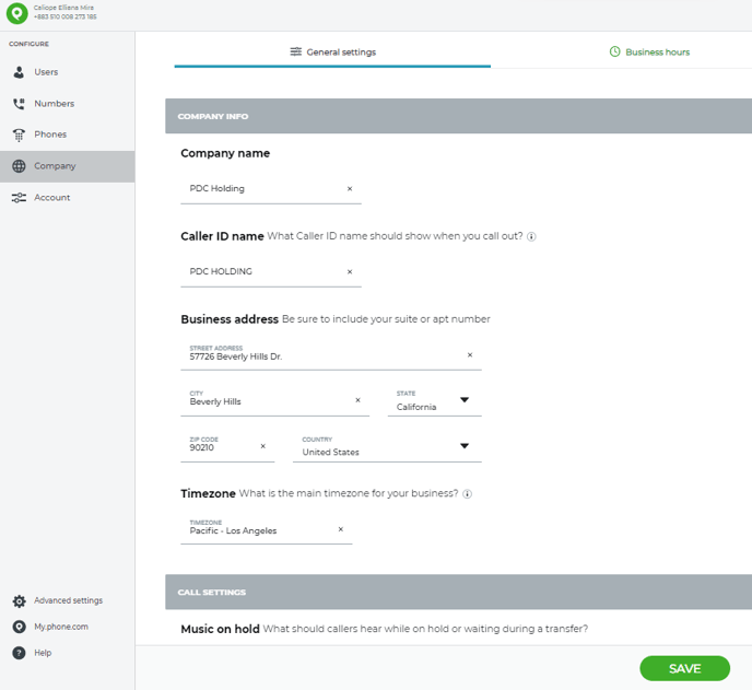 Configure Company Settings