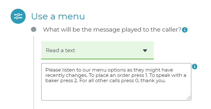 How do I set up a menu for callers?