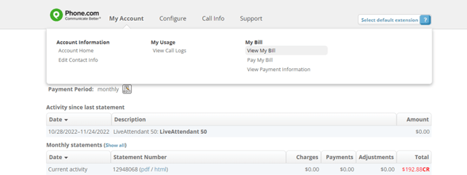 View My Bill - Classic