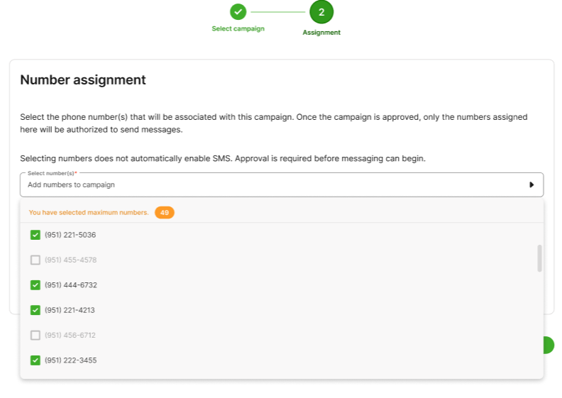 How do I setup my Number Assignment?